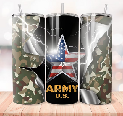 US Army Star with Camo Tumbler