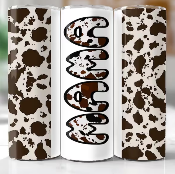 Brown Cowhide MAMA Tumbler