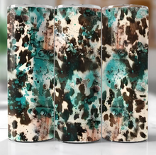 Cowhide with Teal Tumbler