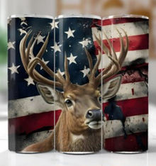 Deer with American Flag Tumbler