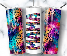 MAMA with Leopard Print and Tye Die Tumbler