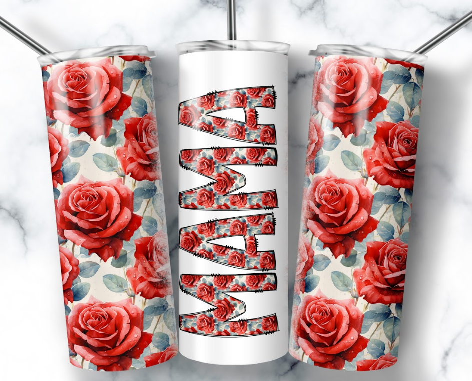 Mama with Red Roses Tumbler