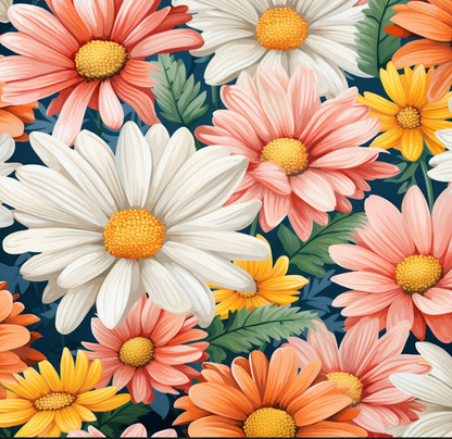 Pink White & Orange Flowers Tumbler