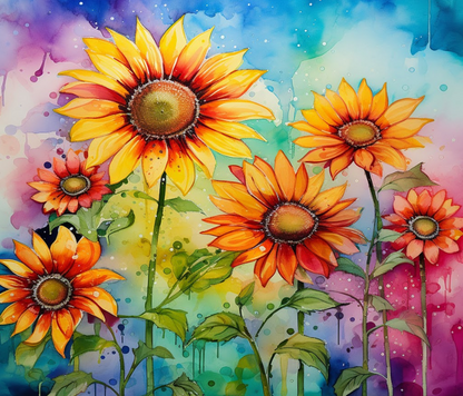 Flowers with Rainbow Colors Tumbler