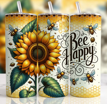 Bee Happy Sunflower with Bees Tumbler