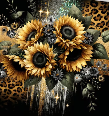 Leopard Print with Sunflower Cross Tumbler