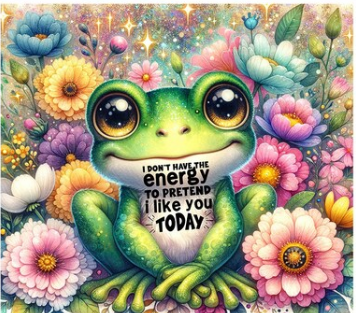 I Don't have the Energy for you Today Frog with Flowers Tumbler
