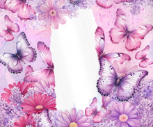 Pink & Purple Flowers with Butterfly Tumbler