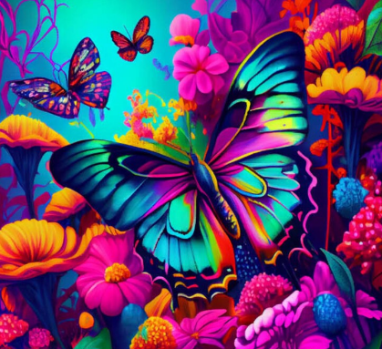 Rainbow Butterfly Tumbler