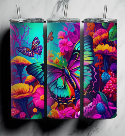 Rainbow Butterfly Tumbler