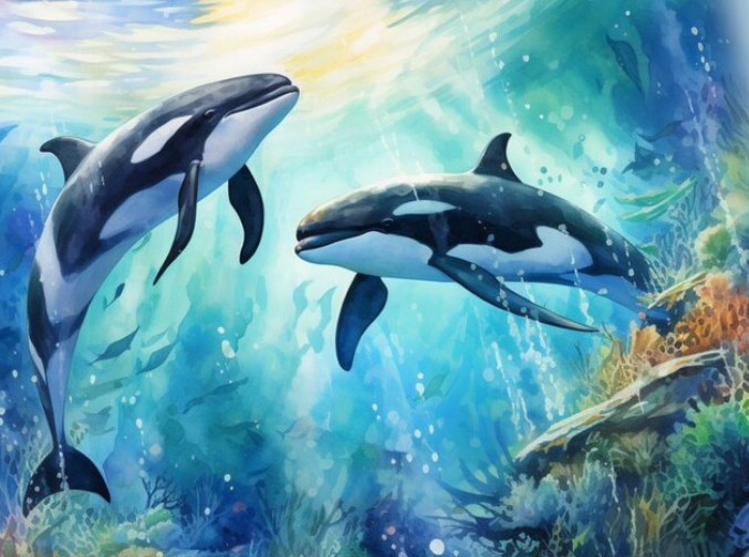 Whales in the Ocean Tumbler