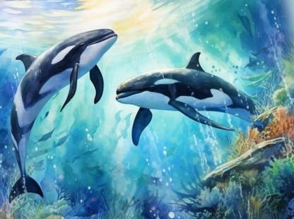 Whales in the Ocean Tumbler