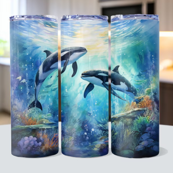 Whales in the Ocean Tumbler