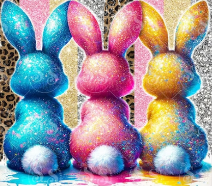 Leopard and Glitter Bunny  Tumbler