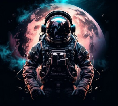 Astronaut with Moon Tumbler