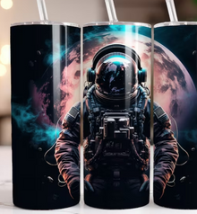 Astronaut with Moon Tumbler