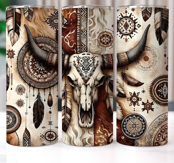 Cow Skull with Dreamcatcher Tumbler