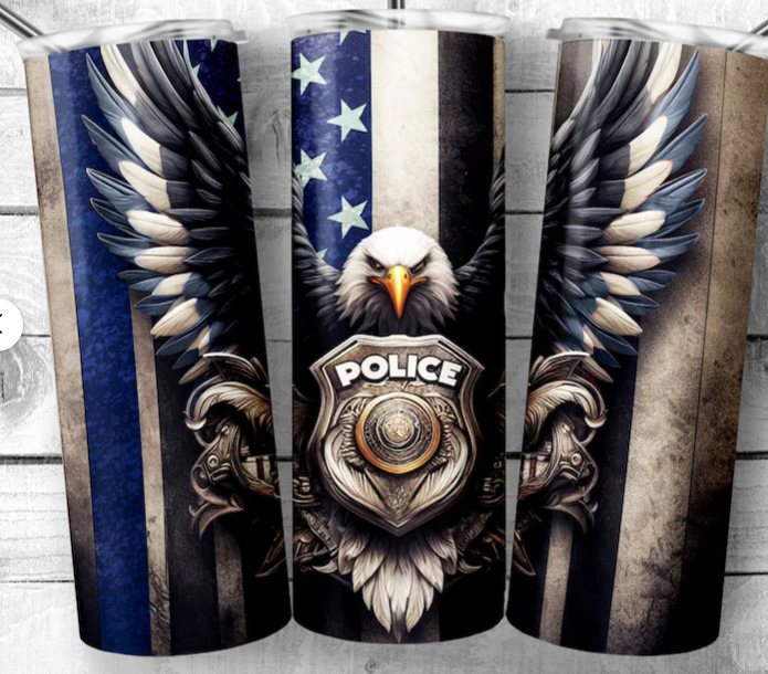 Police badge with Flag Tumbler