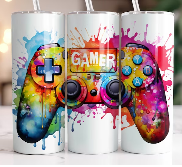 Gamer with White Background Tumbler