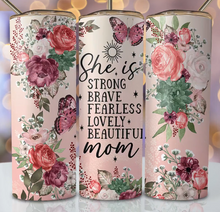 She is Mom with Butterflies and Flowers Tumbler