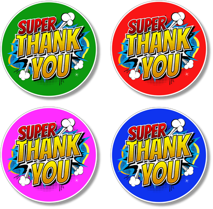 Super Thank You Vinyl Stickers