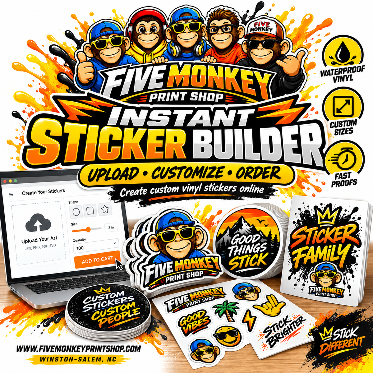 Custom Vinyl Stickers | Instant Sticker Builder