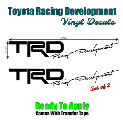 TRD - Racing Development Vinyl Decal (Set of 2) (22"w x 3.5"h)