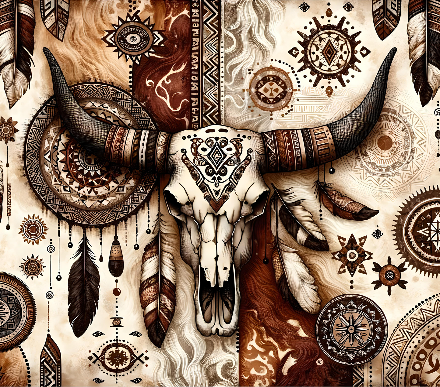 Cow Skull with Dreamcatcher Tumbler